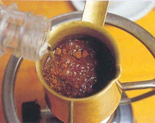 greek coffee - greek coffee preparation second step