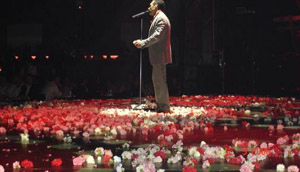 Bouzoukia stage covered with flowers