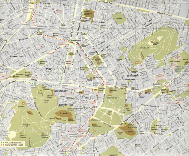 Central Athens map