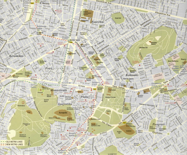 Map of Central Athens