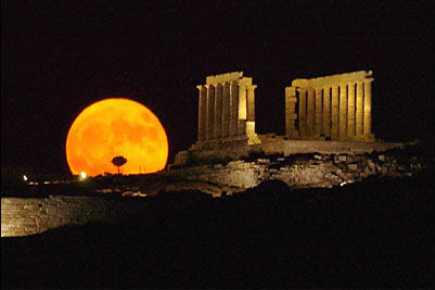 Poseidon Temple at Night