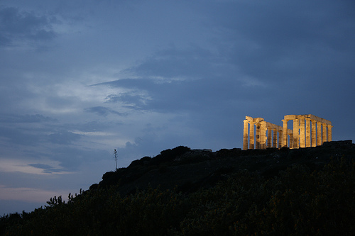 Temple of Poseidon Night View