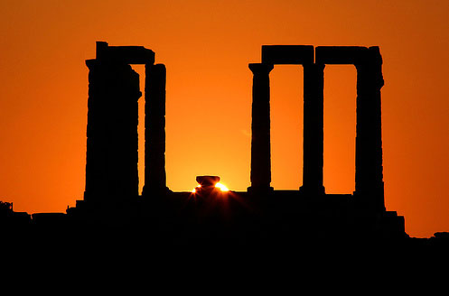 Temple of Poseidon Sunset